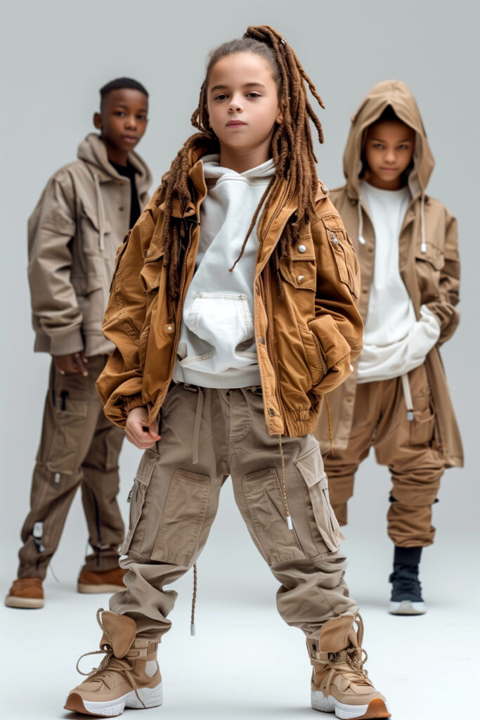 photorealistic portrait young people with braids